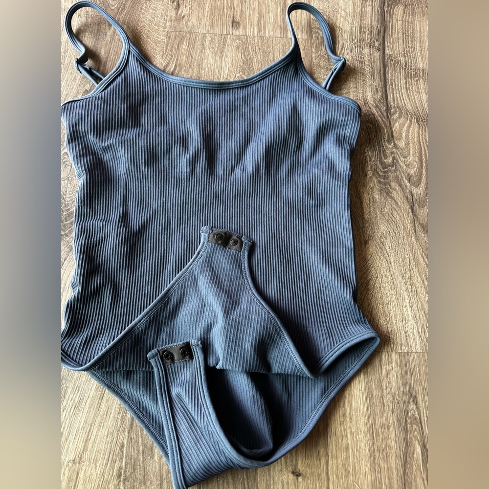 NWOT MRIGNT Ribbed Bodysuit • Navy Blue - Picture 6 of 9